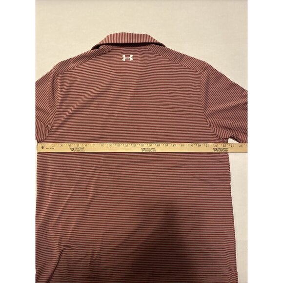 Under Armour Heat Gear Mens Polo Golf Shirt Loose Fit Short Sleeves Large Stripe - Picture 6 of 12